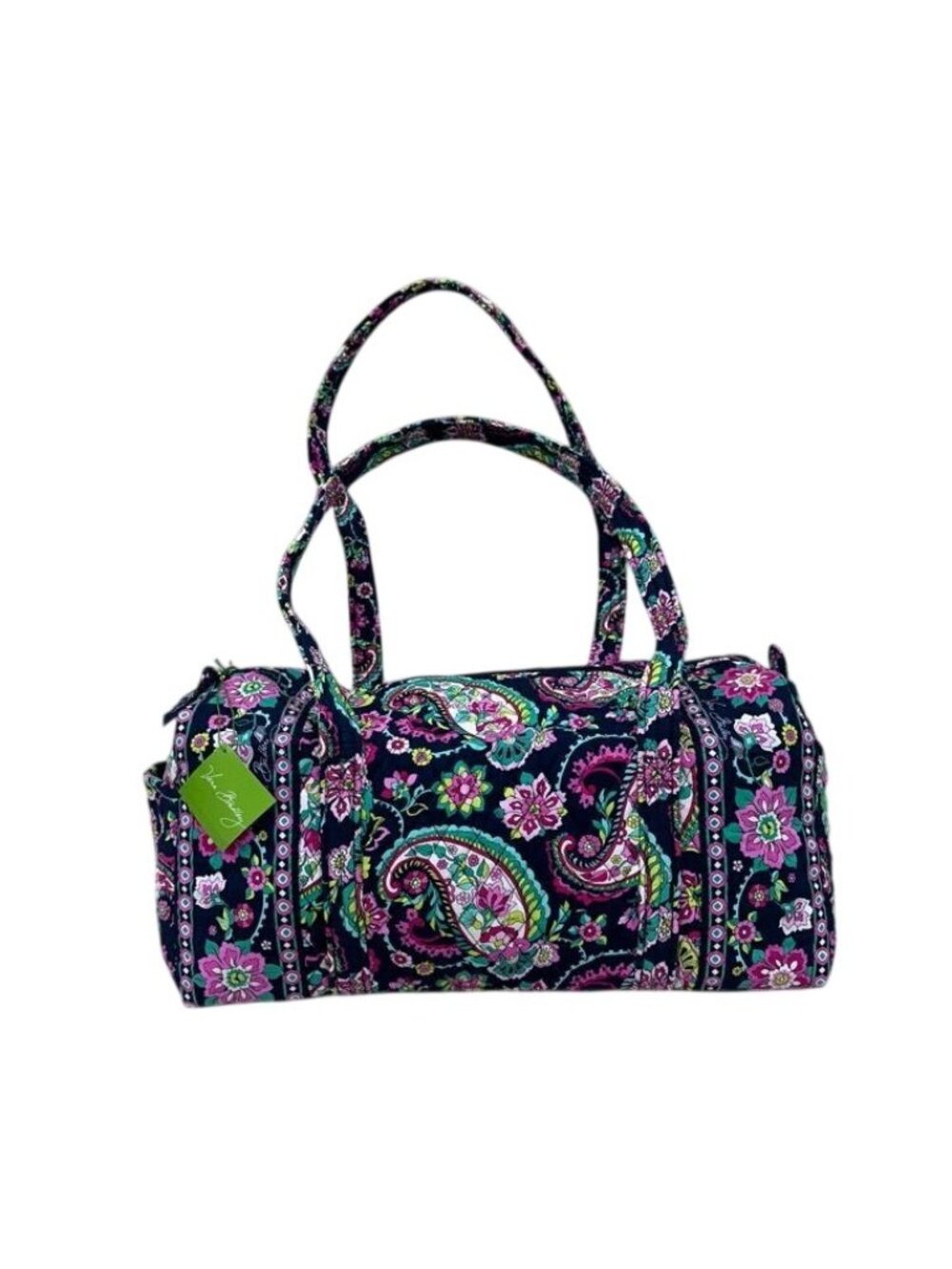 Vera Bradley Small Duffel Petal Paisley Print Over Night Bag Pockets Zip Closure